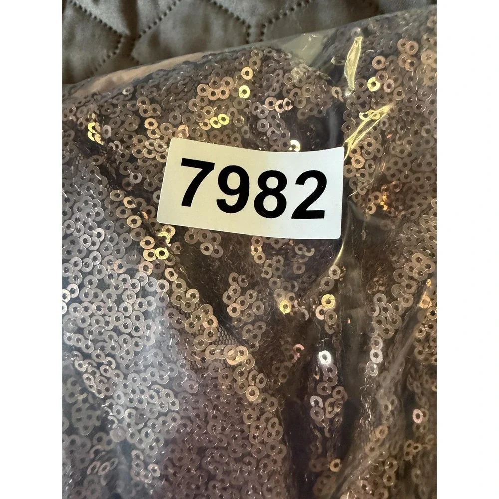 Lane Bryant Blazer Womens 18 Gold Sequin Open Front Lined Party Jacket Plus